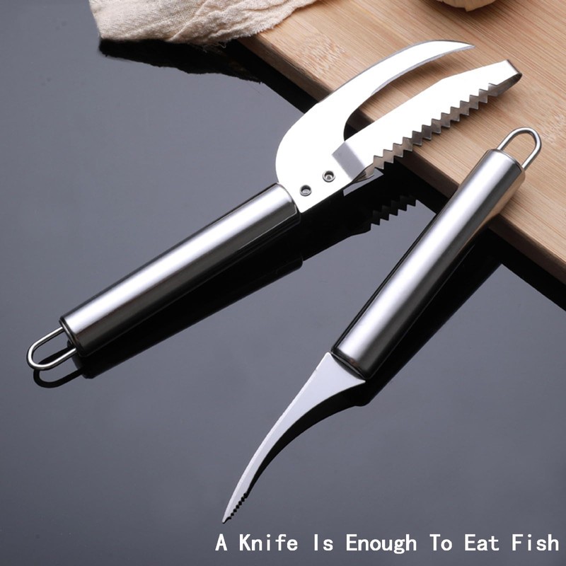 Wjwumha 4Pcs Shrimp Deveining Tool Fish Scaler Set, Shrimp Peeler,