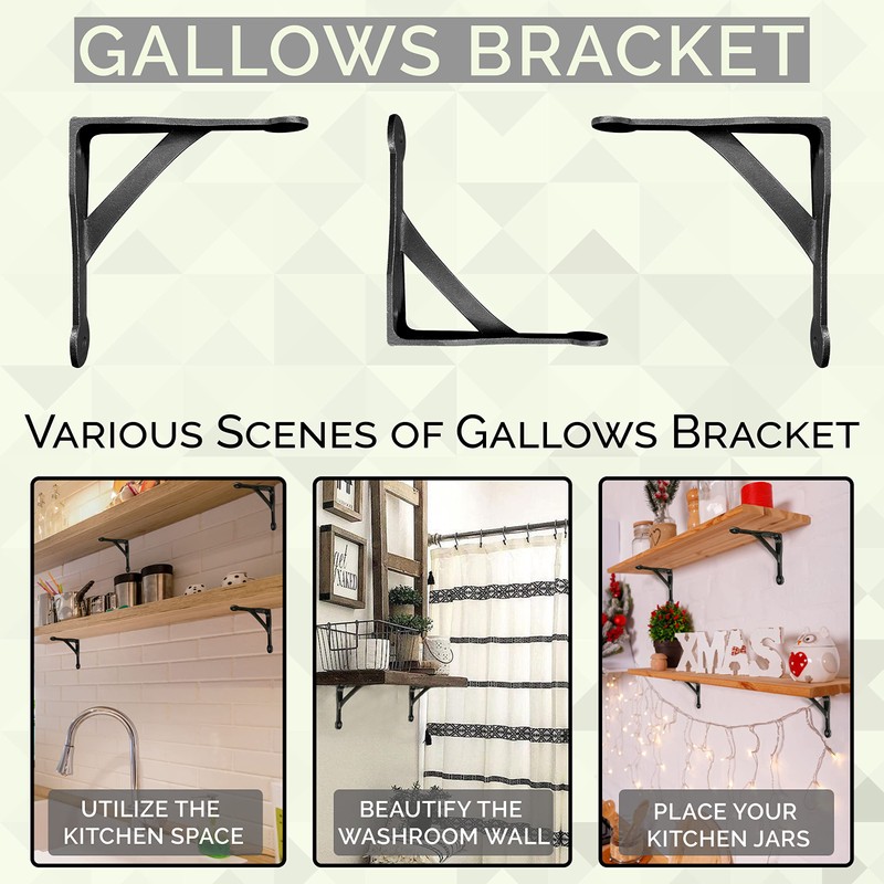 Edenic 2pcs Scaffold Board Gallows Shelf Brackets - 6x6 Inch