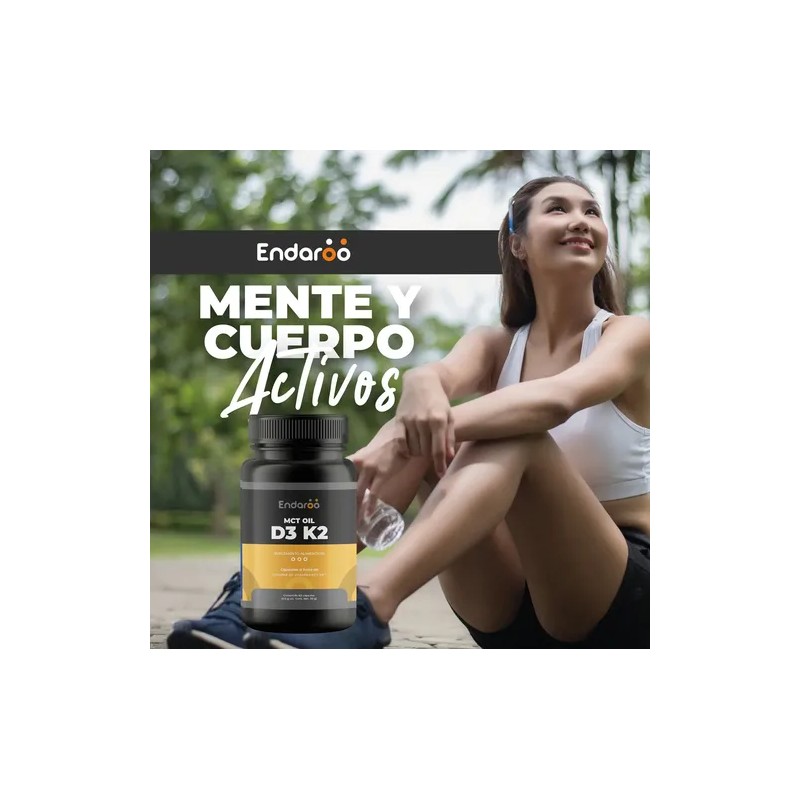 Vitamina D3 y K2 con Aceite MCT ENDAROO para Mejor