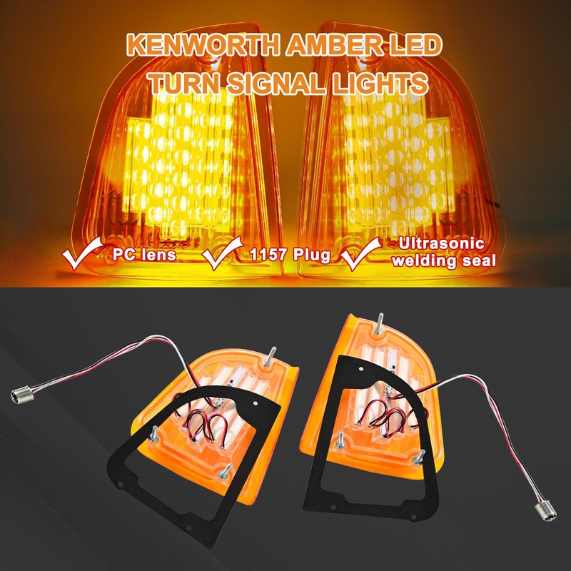 Wodvyss 29 Amber LED Front P/T/C Light Assembly Replacement for