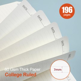 A5 Lined Journal Notebook for Women & Men,192 Pages,College Ruled Hardcover Notebook for Journaling Writing,Work & Note Taking, Journals by H HOME-MART