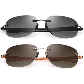 2 pares de gafas de lectura bifocales con protección UV, gafas de sol lectores para hombres y mujeres, Negro y marrón, 3.5 x