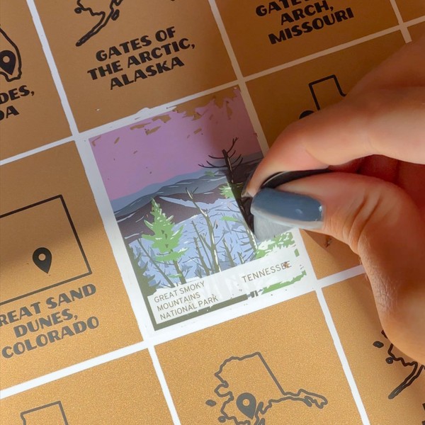 "US National Parks Scratch Off Poster by Park People with