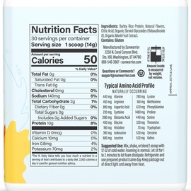 Sunwarrior Clear Protein Powder Plant-Based Water Mix, Vegan and Refreshing Protein and Hydration Supplement 10g Per Serving Peach Mango Flavored 420g Tub 30 Servings