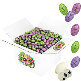 Easter Chocolate Eggs, Multicolored Foil Wrapped Milk Chocolate In Happy Easter Egg Gift-Box (Cookies & Cream Easter Eggs, 5 Pounds)