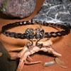 PartyforU Celtic Viking Circlet - Braided Medieval Black Dragon Crown
