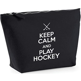Hippowarehouse Keep Calm and Play Hockey printed make up cosmetic wash bag 18x19x9cm