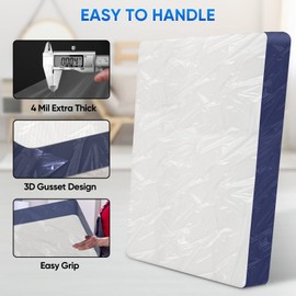 TICONN 2PK Mattress Bags for Moving, Waterproof, 16" Thick, Heavy-Duty, Twin