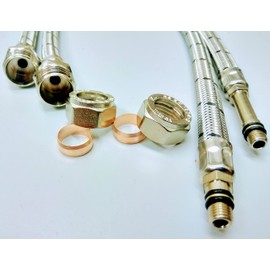 AK Monobloc Tap Tail Connector Flexible Hose M8 X 15mm Compression X 500 mm (1 Pair)