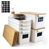 POPU BERRY Storage Bins with Bamboo Lid - Stackable Plastic