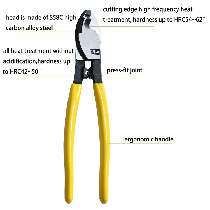 BJDSI 8 Inch Cable Cutters,Durability Cable Cutter,Widely Used Steel Cable