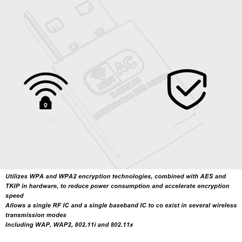 Wireless Network Card W58 RTL8811AU 600M Transmission Built in Antenna