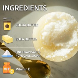 Bonblissity Body Scrub, Body Polish [FRESH LEMONGRASS] - Moisturizing & Exfoliating Body Scrub - Handmade, Eco-Friendly, Mess-Free with Gold Spoon, Gentle & Fluffy Texture, Made in USA