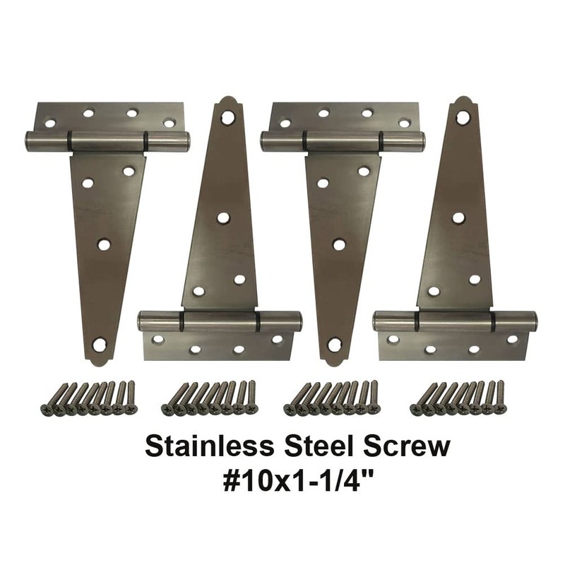 QCAA Stainless Steel Extra Heavy Tee Hinge, 6" x 2.5mm,