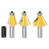 sourcing map 3pcs Chamfer Router Bit Set 1/4" Shank 15,