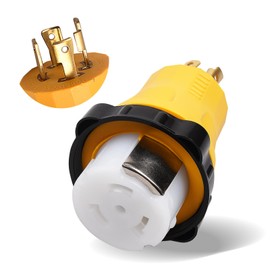 Hodeoo RV Generator Adapter NEMA L14-30P to SS2-50R Twist Lock, 125/250V 30A 4 Prong Twist Lock Generator L14-30P Male to 50A Marine Shore Power SS2-50R Female