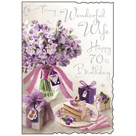 to My Wonderful Wife with Love on Your 70th Birthday Card ~ Loving Words