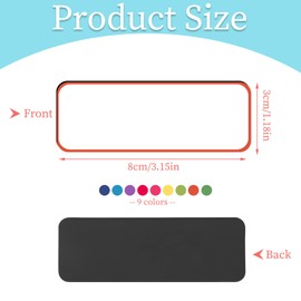 Pack of 72 Dry Erase Magnetic Labels 3.2 x 1.2" Reusable Magnetic Name Tags Write On Magnets Sticker Magnet Labels Name Plate for Whiteboard Fridge Classroom Office, Color Border