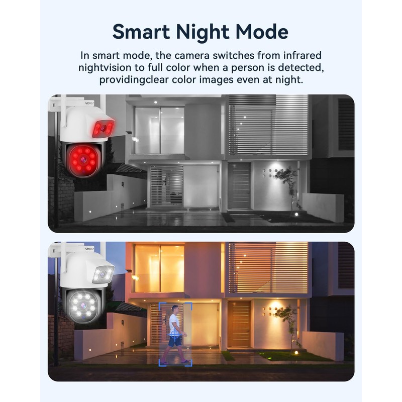 VORGUT Wireless Security Camera System Outdoor, 2pcs 2K Dual Lens