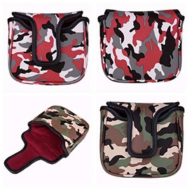 Putter Cover, Magnetic Closure, Premium PU Leather, Compatible with Odyssey, Tailor Made Spider Putter, Mallet Type (Camo Green)