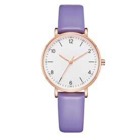 CIVO Ladies Watches Leather Strap: Simple Easy Read Ladies Analogue Watch - Stylish Purple Watches for Women