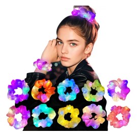 12pcs Goma Elásticas Led Light Pelo Scrunchies Para Fiestas Multicolors