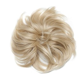 Messy Updo Hair Buns for Women Synthetic Hair Ponytail Hair Scrunchies Donut Chignons Hairpieces Updo Hair Buns Extensions Ash Blonde to Bleach Blonde