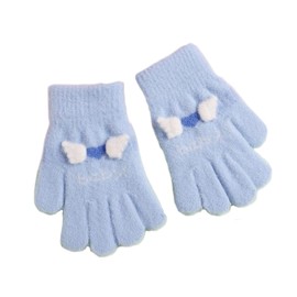 VIISEN Kids' Gloves, Popular 5-finger, 2-6 Years Old, Girls, Toddler, Cute, Thermal, Cold Protection, Winter Outings, Present, Kindergarten, School, Bicycle,, 1/Blue