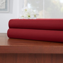 Empyrean Bedding Premium Flat Sheets – 2-Pack “110 GSM” Top Bed Sheets Double Brushed Microfiber Thick and Comfortable Flat Sheets Set, Luxurious & Soft Hotel, King, Burgundy Red