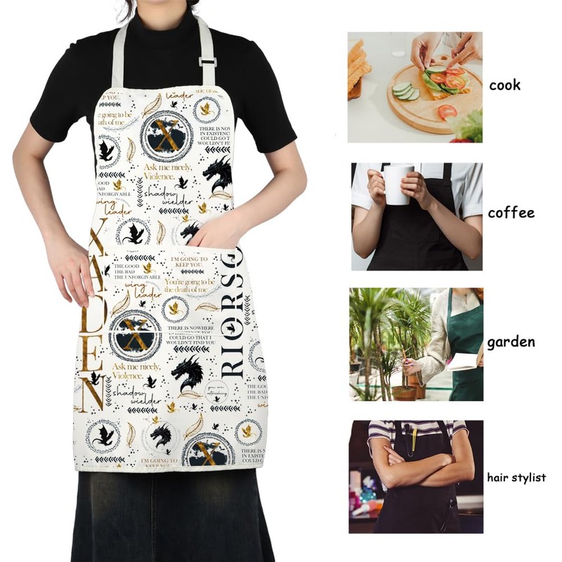 VAMSII Xaden Riorson 4th Wing Merch Dragon Riders Apron Basgiath