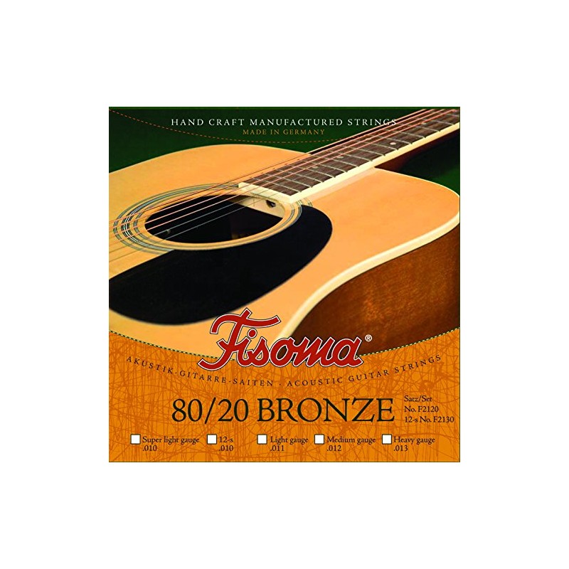 Set of FISOMA Guitar Strings 80/20 Bronce Medium