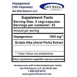 Hepagenesis (100 Capsules) - Concentrated Herbal Blend - Dietary Supplement - 3 Pack