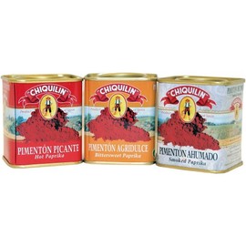 Spanish Paprika Set by Chiquilin Bittersweet, Smoked, and Hot Paprika
