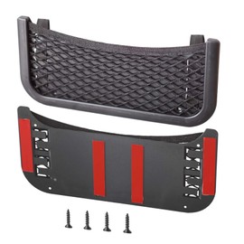 Universal Boat Caddy Organizer Mesh Bag, Plastic Frame Net Pocket, Boat Storage Accessories for Small Items Such As Phones, Tools, Auto/RV Storage Net with Screws（10.2 x 4.8 Inch ） (Pack of 2)