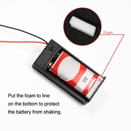 LampVPath (Pack of 2 9v Battery Holder, 9 Volt Battery Holder with Switch, 9v Battery Case with Switch