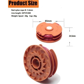 3pcs WX100 Strimmer Line Strimmer Spool Compatible with Worx WG119E Strimmer,Autofeed Spool and Line For McGregor MET6032 MET4530 MET3525