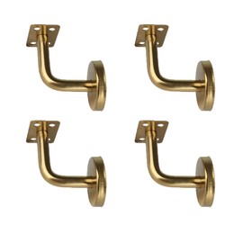 ETOPARS Set of 4 Flat Handrail Support Stainless Steel Handrail Holder Handrail Bracket Stair Railing Handrail Support with Cover Rosette for Wall Mount