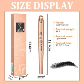 Microblading Eyebrow Pencils, Magic Eyebrow Pencil with 4 Micro Fork Tips, Waterproof Eyebrow Pencil, Effortlessly Creates Natural Looking Brows (14# Black)