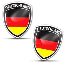 Skino Eu 2 x 3D Gel Sticker Germany Flag Badge Car Bicycle Motorcycle Tuning F 131