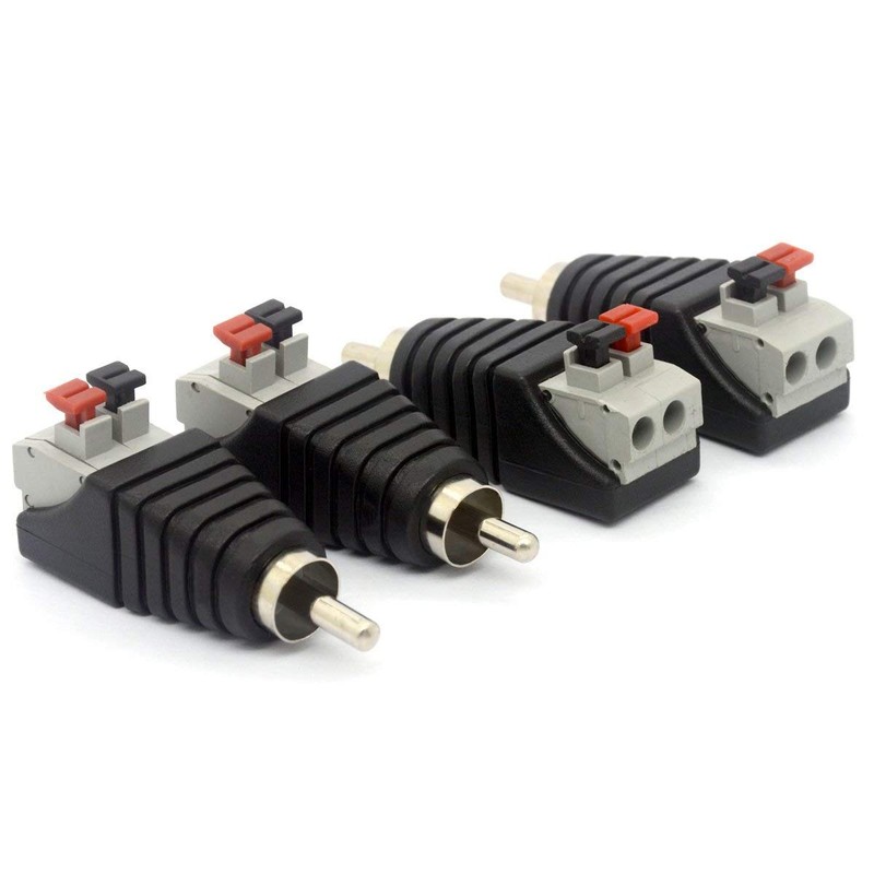 Speaker Phono RCA Male Plug to AV 2 Screw Terminal