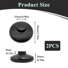 2 PCS Floor Lamp Inline Foot Switch, Round Foot Pedal Lamp Switch Black, 250V 2A Step ON/OFF Spring Push Button, Replacement Foot Pedal for Floor Lamp Extension Cord and Small Appliances