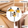 Exqutoo 3PCS 1/4" Shank Router Bit Set, Raised Panel Cabinet