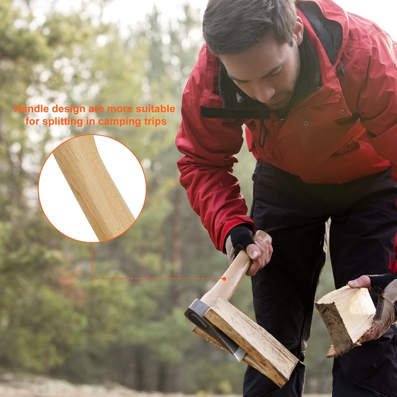 Camping Axe, 15inch Outdoor Hatchet Chopping Axe for Wood Splitting