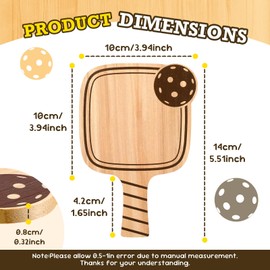 Taimimy Pickleball Drink Coasters,6/Pack,Pickleball Gift,Funny Coasters Gifts for Pickleball Lovers,Paddle Shape with Handle, Varnished Finish