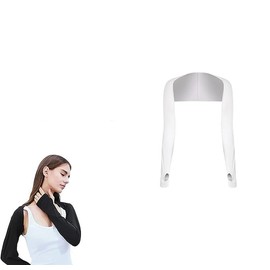 Liyquint Cooling Shawl Arm Sleeves, UV Sun Protection for Women with Finger Hole for Outdoor sports，Running, Riding,Hiking (white)