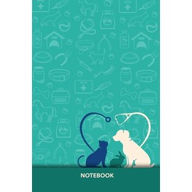 Vet Tech Notebook: Veterinarian, Veterinary Lined Notes Journal cream paper - Dog and Cat with Stethoscope