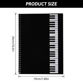 Notebook for Musicians Spiral Notebook, Composition Book, Standard Sheet Music, Blank Black, Kraft Cover, Manuscript Paper, Blank Music Book with 50 Pages for Music Lessons and Music Artists 26 x 19