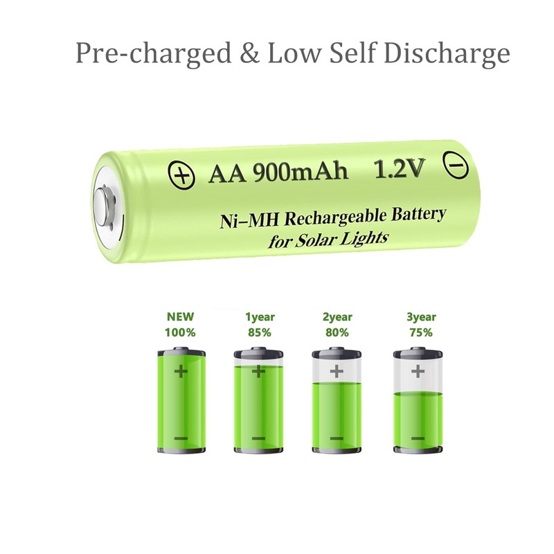 10 Packs 1.2V AA 900mAh Nickel Metal Hydride NiMh Rechargable