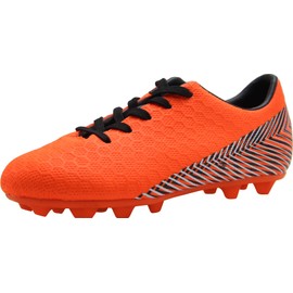 BomKinta Kid's FG Soccer Shoes Athletic Outdoor Soccer Cleats Orange Size 4 M US Big Kid