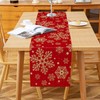 Jayusaror Christmas Table Runner Red Gold Snowflake Xmas Table Runner